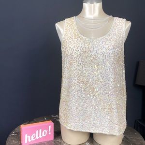 Roma Z 💯% Silk Sequenced Top